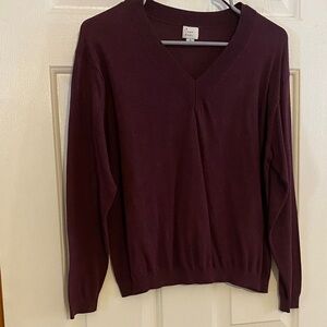 a new day Deep Burgundy V-Neck Sweater